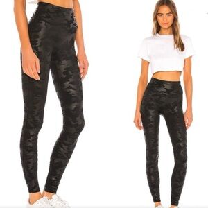 Spanx Black Metallic Camouflage Leggings